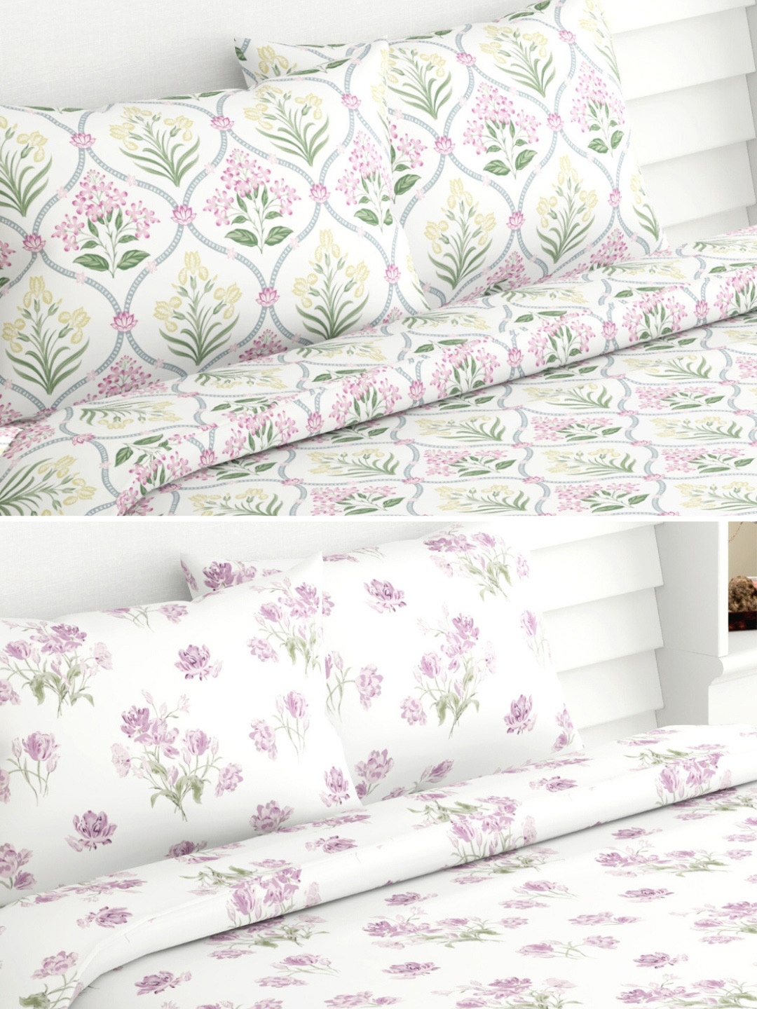 haus & kinder Purple & White Floral Cotton 186 TC 2 Queen Bedsheet With 4 Pillow Covers
haus & kinder Purple & White Floral Cotton 186 TC 2 Queen Bedsheet With 4 Pillow Covers