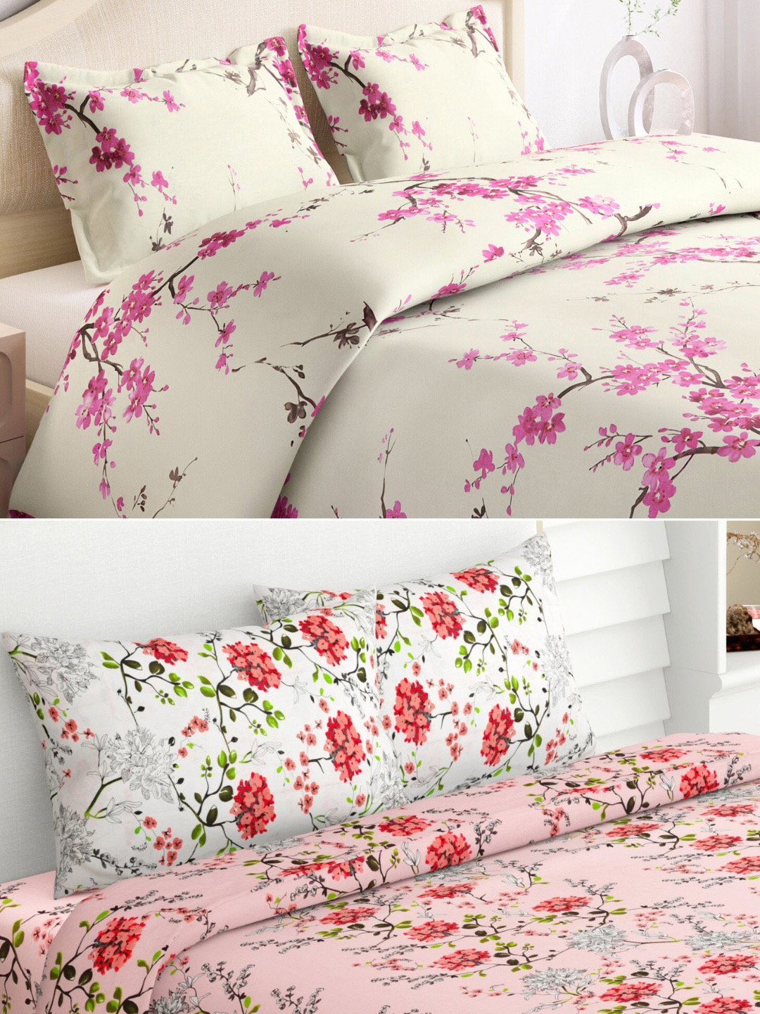 haus & kinder Pink & White Floral Cotton 186 TC 2 Queen Bedsheet With 4 Pillow Covers
haus & kinder Pink & White Floral Cotton 186 TC 2 Queen Bedsheet With 4 Pillow Covers