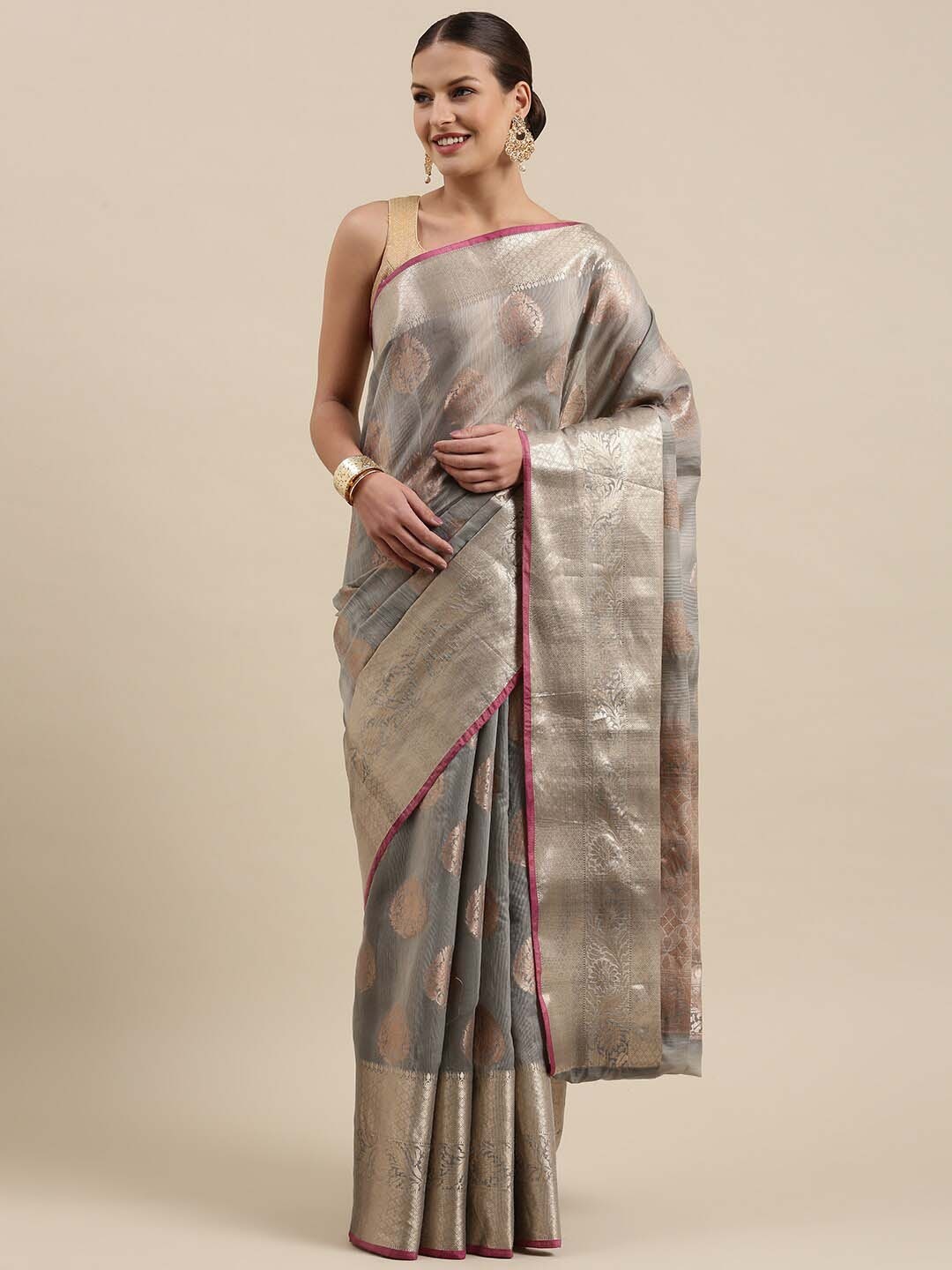 PTIEPL Banarasi Silk Works Ethnic Motifs Woven Design Zari Banarasi Saree, Grey
PTIEPL Banarasi Silk Works Ethnic Motifs Woven Design Zari Banarasi Saree, Grey