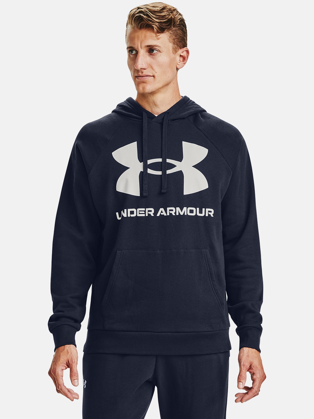 UNDER ARMOUR Rival Fleece Big Logo Printed Raglan Sleeves Hooded Sweatshirt, Navy blue
UNDER ARMOUR Rival Fleece Big Logo Printed Raglan Sleeves Hooded Sweatshirt, Navy blue