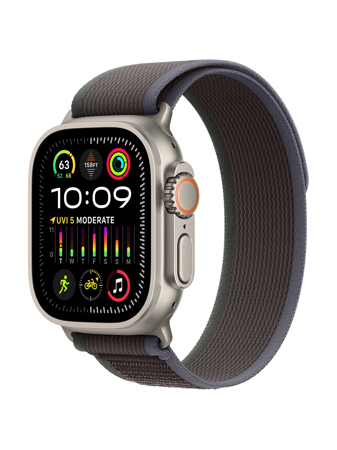 Apple Watch Ultra 2 GPS + Cellular 49 mm Titanium Case with Trail Loop, Blue
Apple Watch Ultra 2 GPS + Cellular 49 mm Titanium Case with Trail Loop, Blue