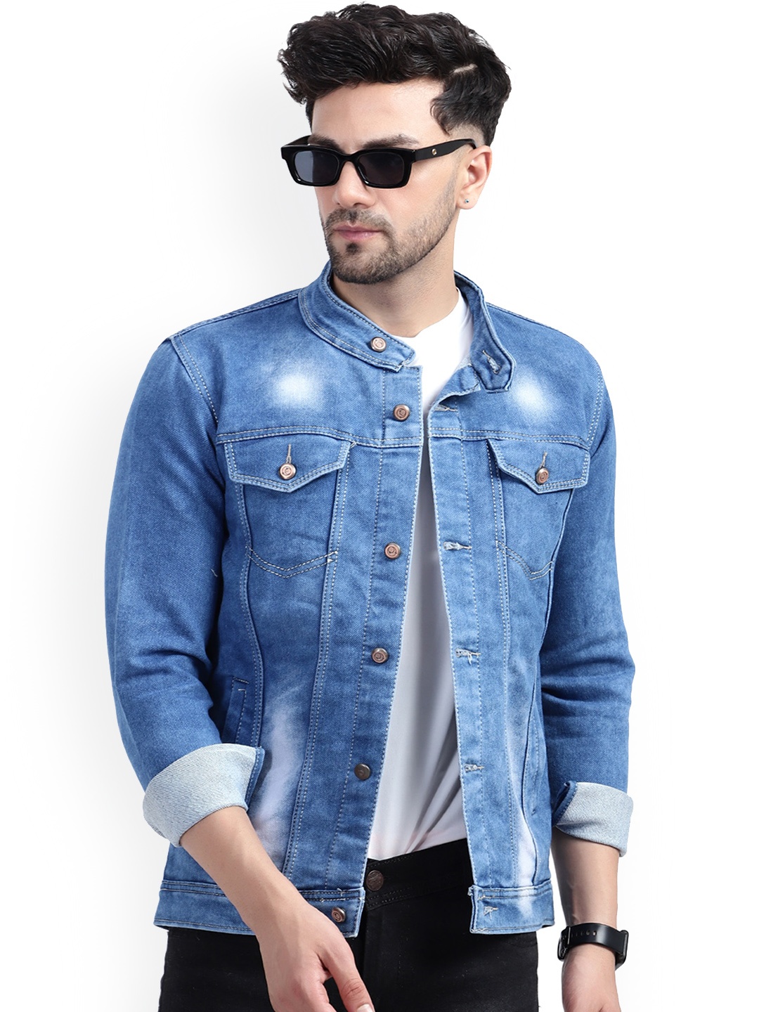 PLUS 91 Washed Denim Jacket, Navy blue