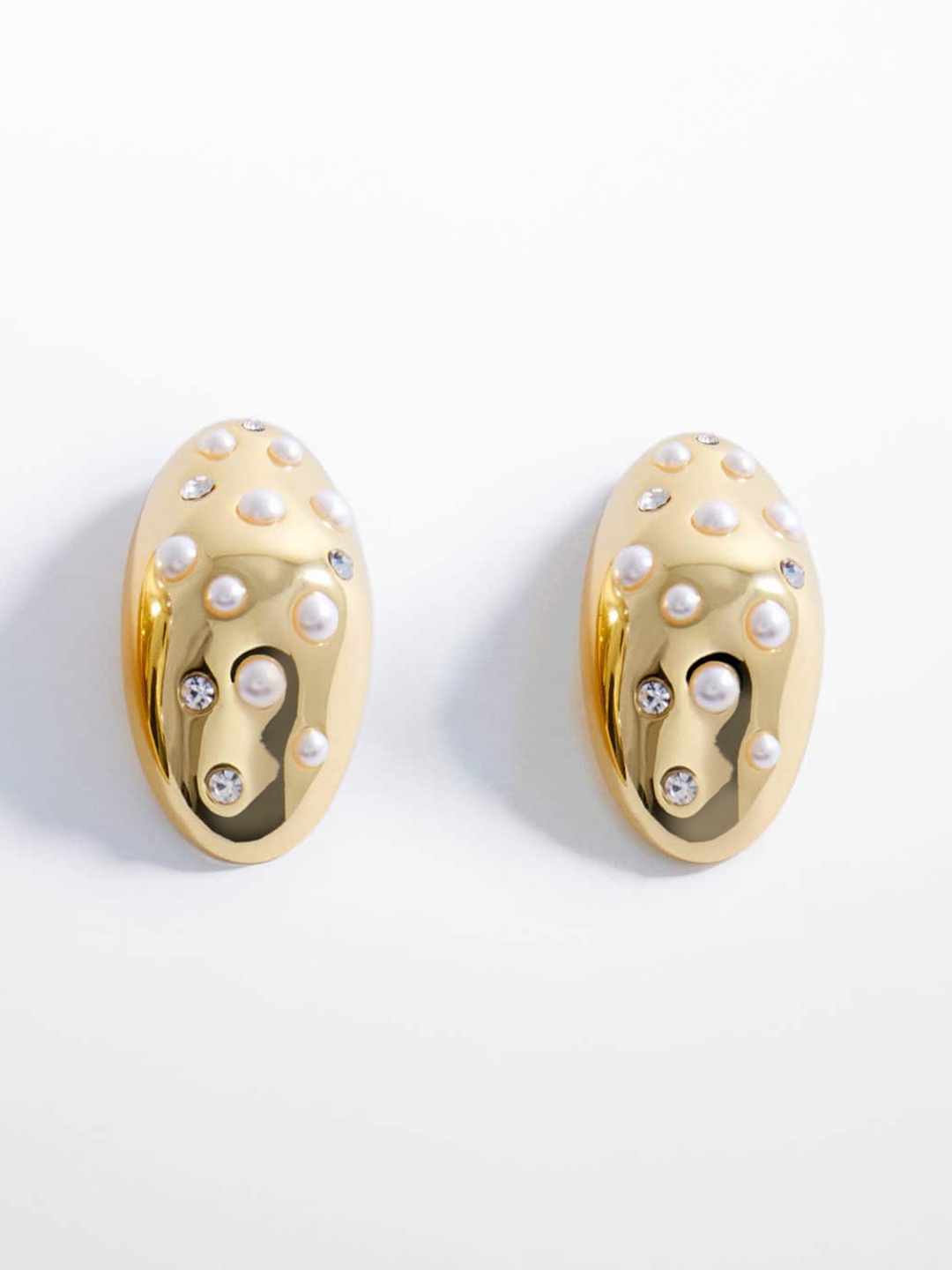 MANGO Gold-Toned Classic Studs Earrings