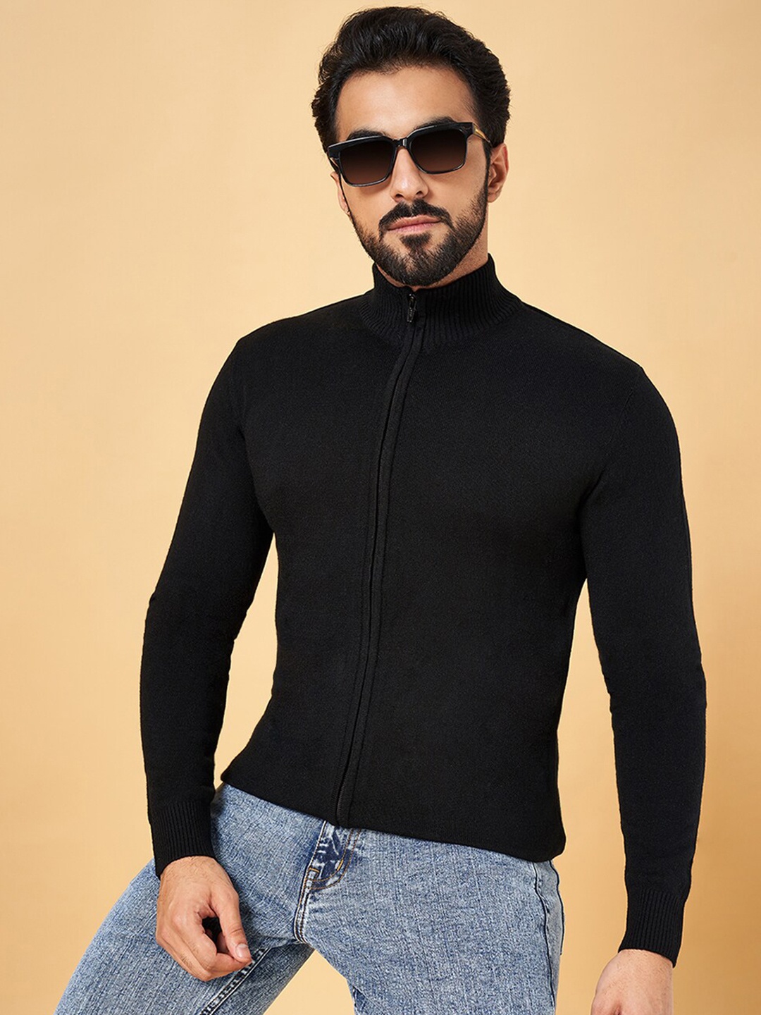 YU by Pantaloons Mock Collar Long Sleeve Zip Detail Acrylic Front-Open Sweaters, Black
YU by Pantaloons Mock Collar Long Sleeve Zip Detail Acrylic Front-Open Sweaters, Black