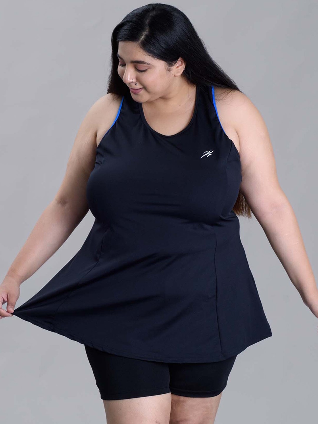 Keepfit Women's Padded Plus Size Padded Swimsuit Frock Style top with boy Shorts Black
Keepfit Women's Padded Plus Size Padded Swimsuit Frock Style top with boy Shorts Black