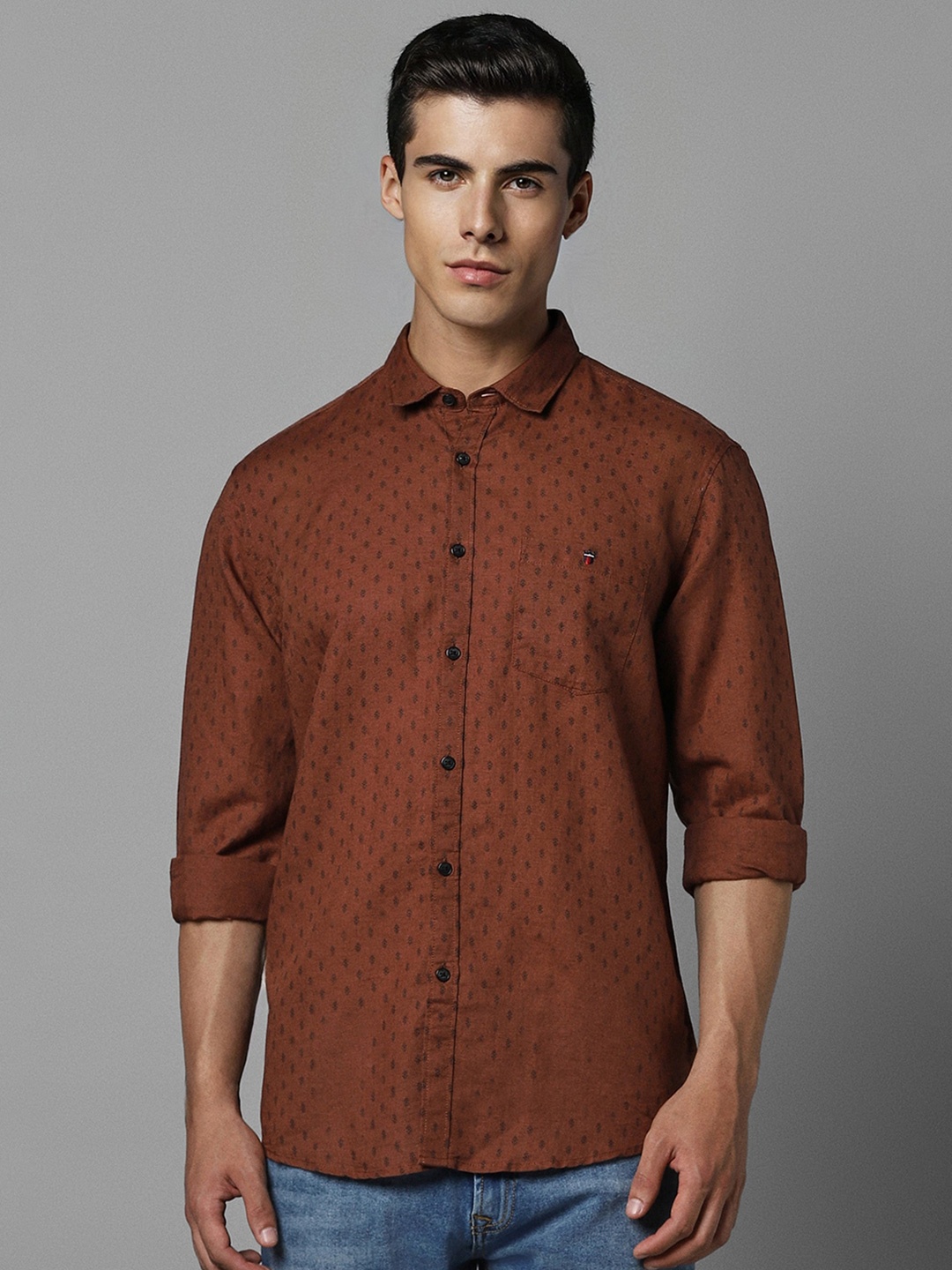 Louis Philippe Jeans Slim Fit Spread Collar Micro Ditsy Printed Spread Collar Casual Shirt, Brown
Louis Philippe Jeans Slim Fit Spread Collar Micro Ditsy Printed Spread Collar Casual Shirt, Brown