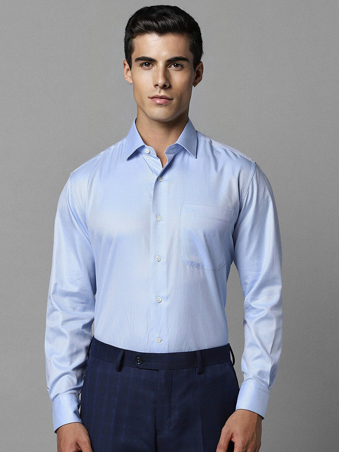 Luxure by Louis Philippe Micro Ditsy Self Design Spread Collar Pure Cotton Formal Shirt, Blue
Luxure by Louis Philippe Micro Ditsy Self Design Spread Collar Pure Cotton Formal Shirt, Blue