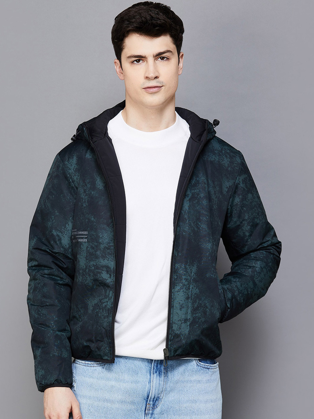 Forca by Lifestyle Abstract Printed Hooded Padded Jacket, Teal
Forca by Lifestyle Abstract Printed Hooded Padded Jacket, Teal