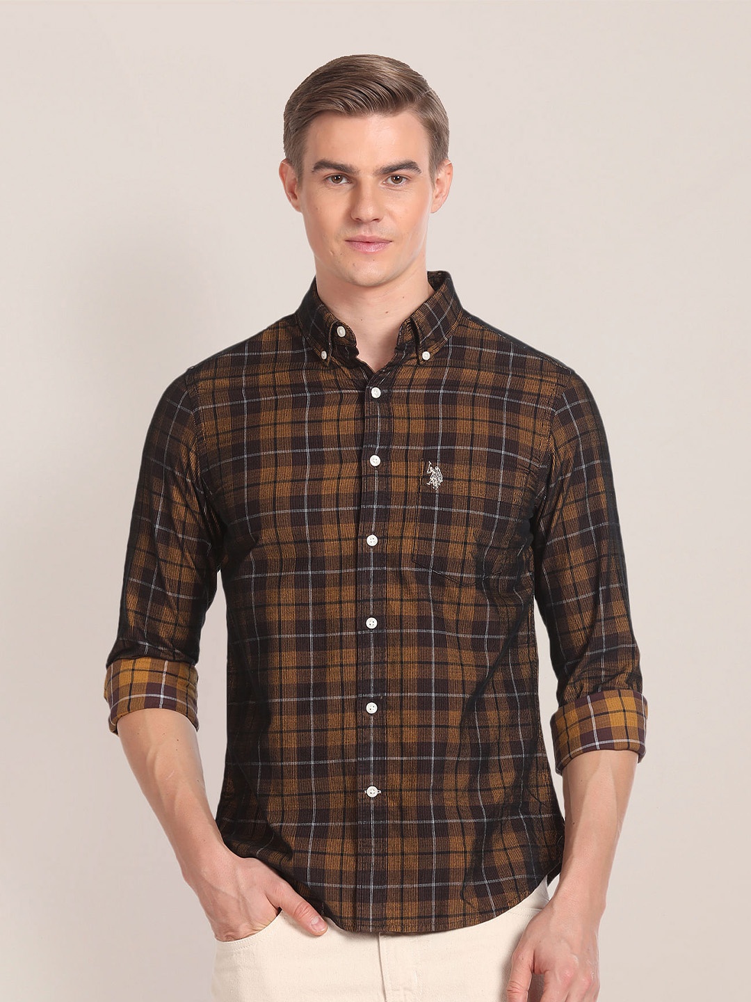 U.S. Polo Assn. Tartan Checked Button-Down Collar Pure Cotton Casual Shirt, Brown
U.S. Polo Assn. Tartan Checked Button-Down Collar Pure Cotton Casual Shirt, Brown