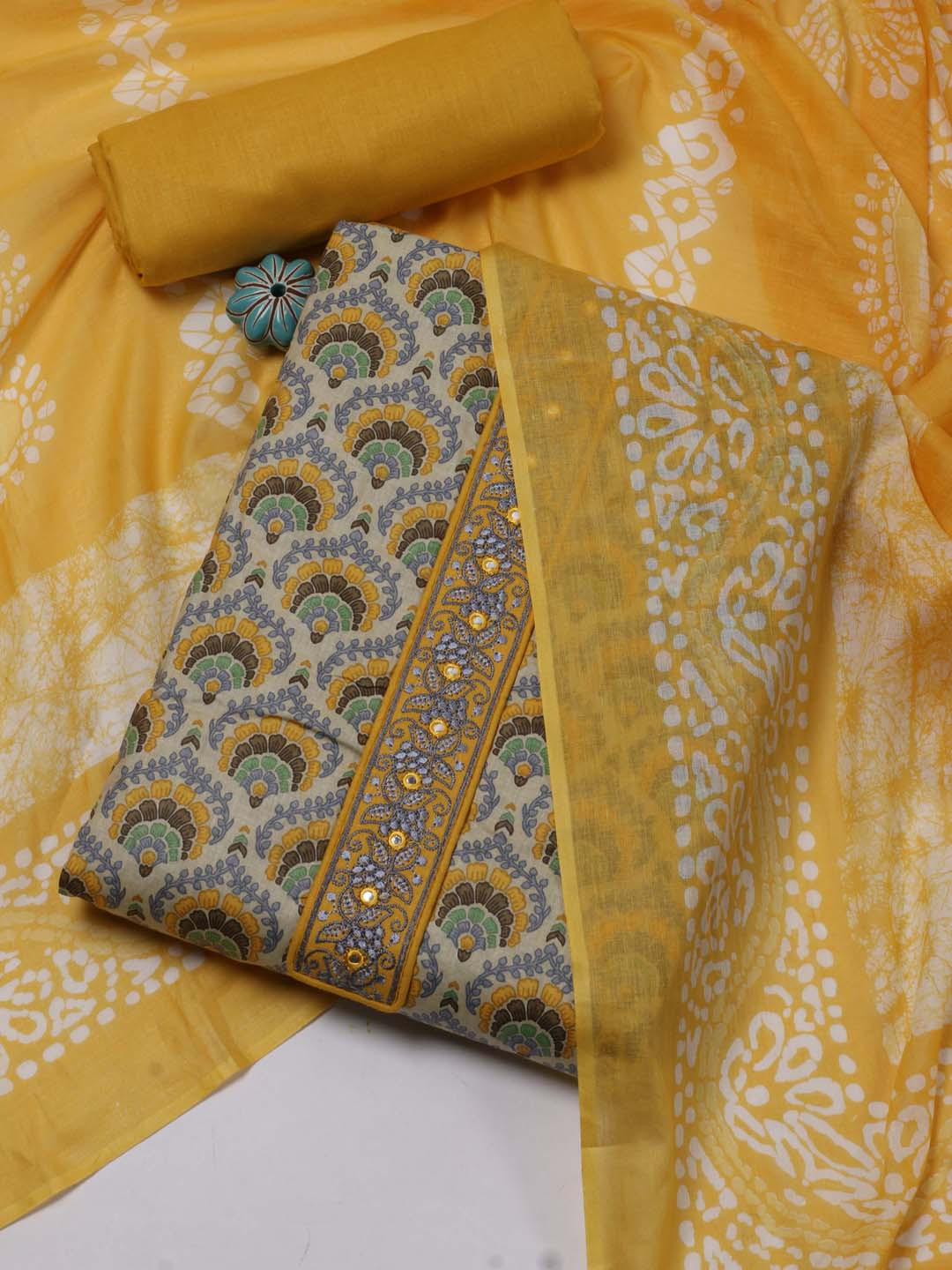 Meena Bazaar Ethnic Motifs Printed Thread Work Organza Unstitched Dress Material, Beige
Meena Bazaar Ethnic Motifs Printed Thread Work Organza Unstitched Dress Material, Beige