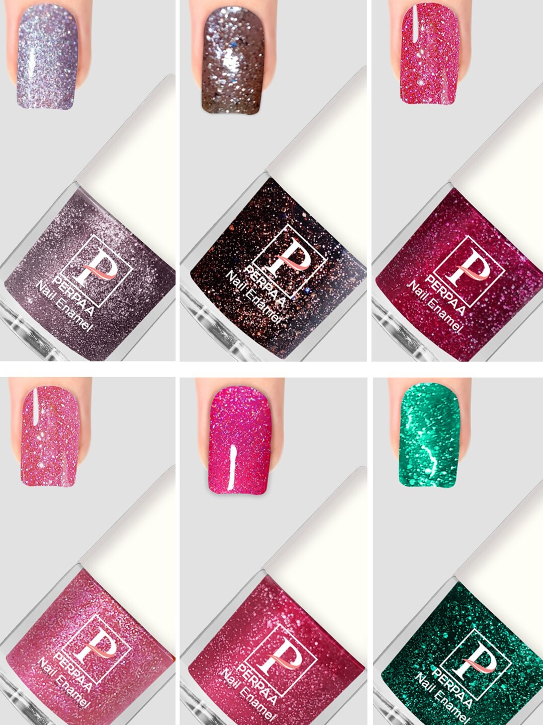 PERPAA Set Of 6 Glitter Light Flashing Sparkly Gel Nail Polish - 5ml Each, Pink
PERPAA Set Of 6 Glitter Light Flashing Sparkly Gel Nail Polish - 5ml Each, Pink