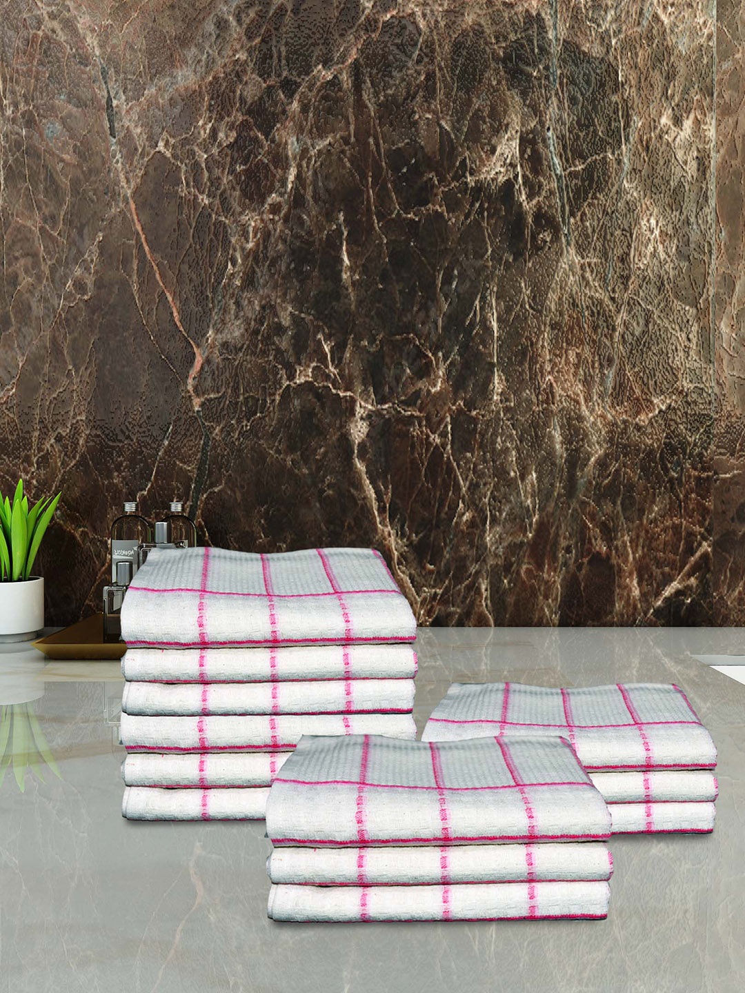 Athom Living White & Pink 12 Pieces Checked Pure Cotton 210 GSM Quick Dry Hand Towels
Athom Living White & Pink 12 Pieces Checked Pure Cotton 210 GSM Quick Dry Hand Towels