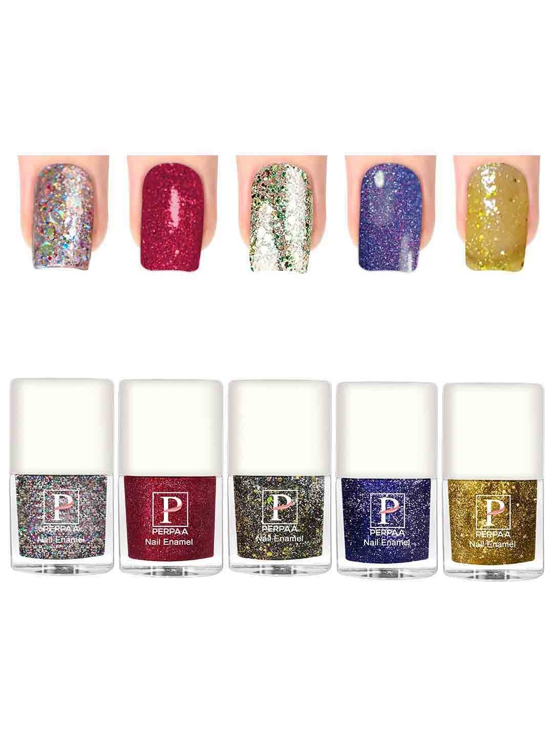 PERPAA 5Pc Long Lasting UV Gel Nail Polish - 5ml Each-Silver-Red-Green-Royal Blue-Yellow
PERPAA 5Pc Long Lasting UV Gel Nail Polish - 5ml Each-Silver-Red-Green-Royal Blue-Yellow
