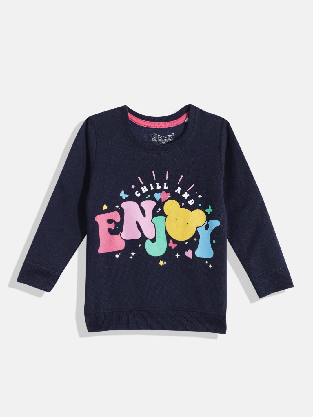 Eteenz Girls Typography Printed Round-Neck Premium Cotton Sweatshirt, Navy blue
Eteenz Girls Typography Printed Round-Neck Premium Cotton Sweatshirt, Navy blue