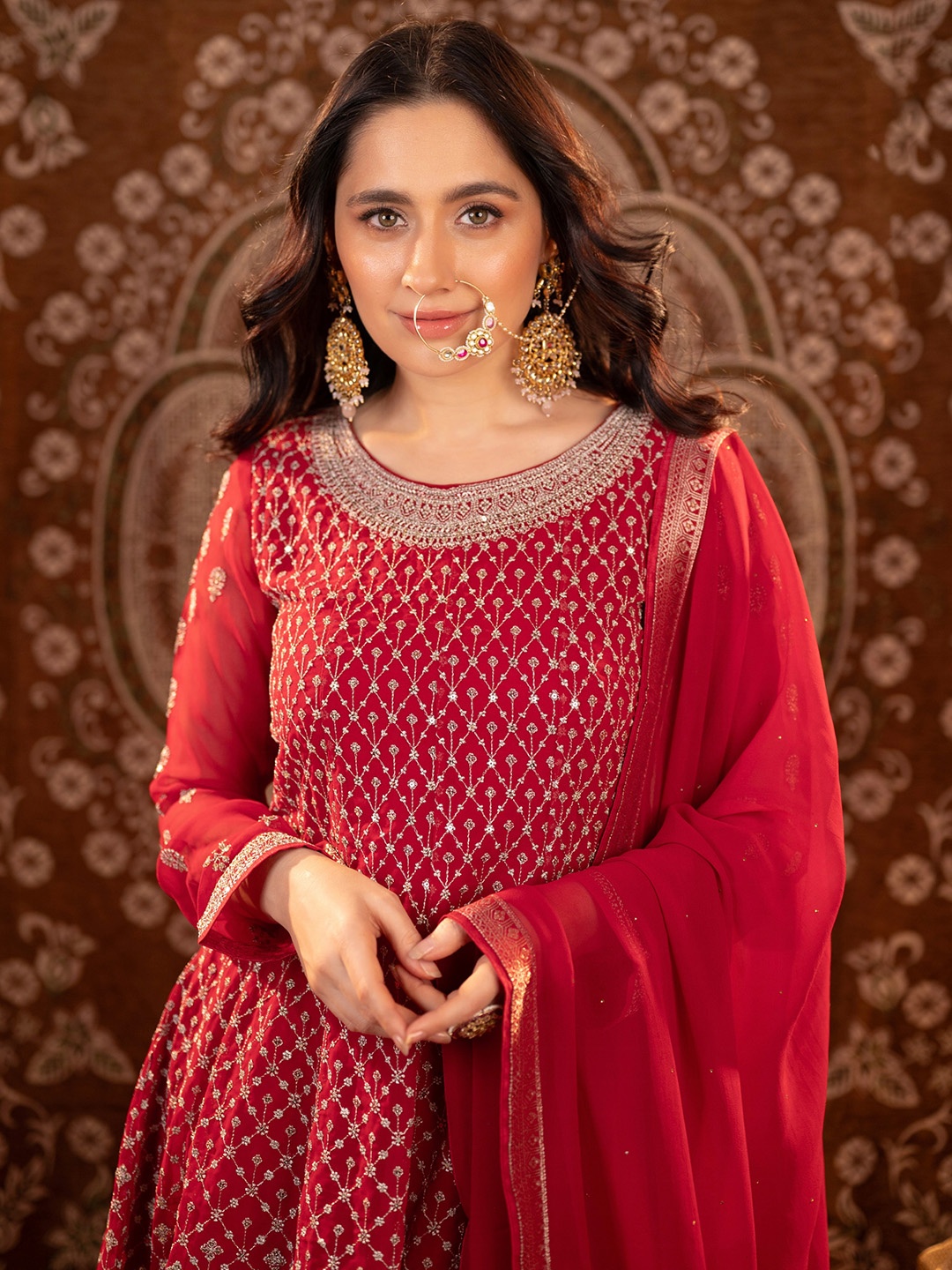 Libas Art Ethnic Motifs Embroidered Georgette A-Line Kurta With Sharara & Dupatta, Pink
Libas Art Ethnic Motifs Embroidered Georgette A-Line Kurta With Sharara & Dupatta, Pink