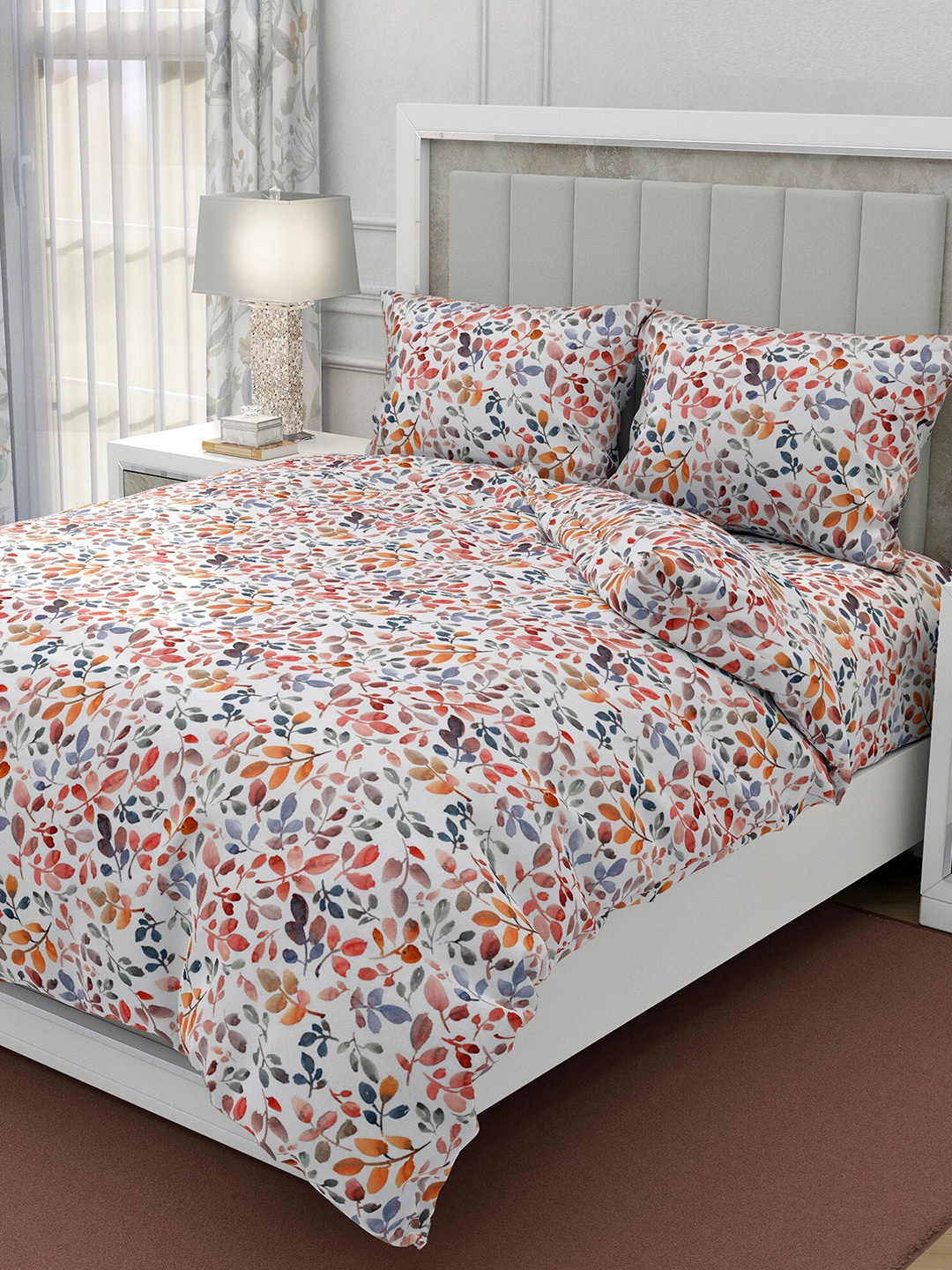 BELLA CASA Magnum White & Red Floral Cotton 300 TC Super King Bedsheet & 2 Pillow Covers
BELLA CASA Magnum White & Red Floral Cotton 300 TC Super King Bedsheet & 2 Pillow Covers