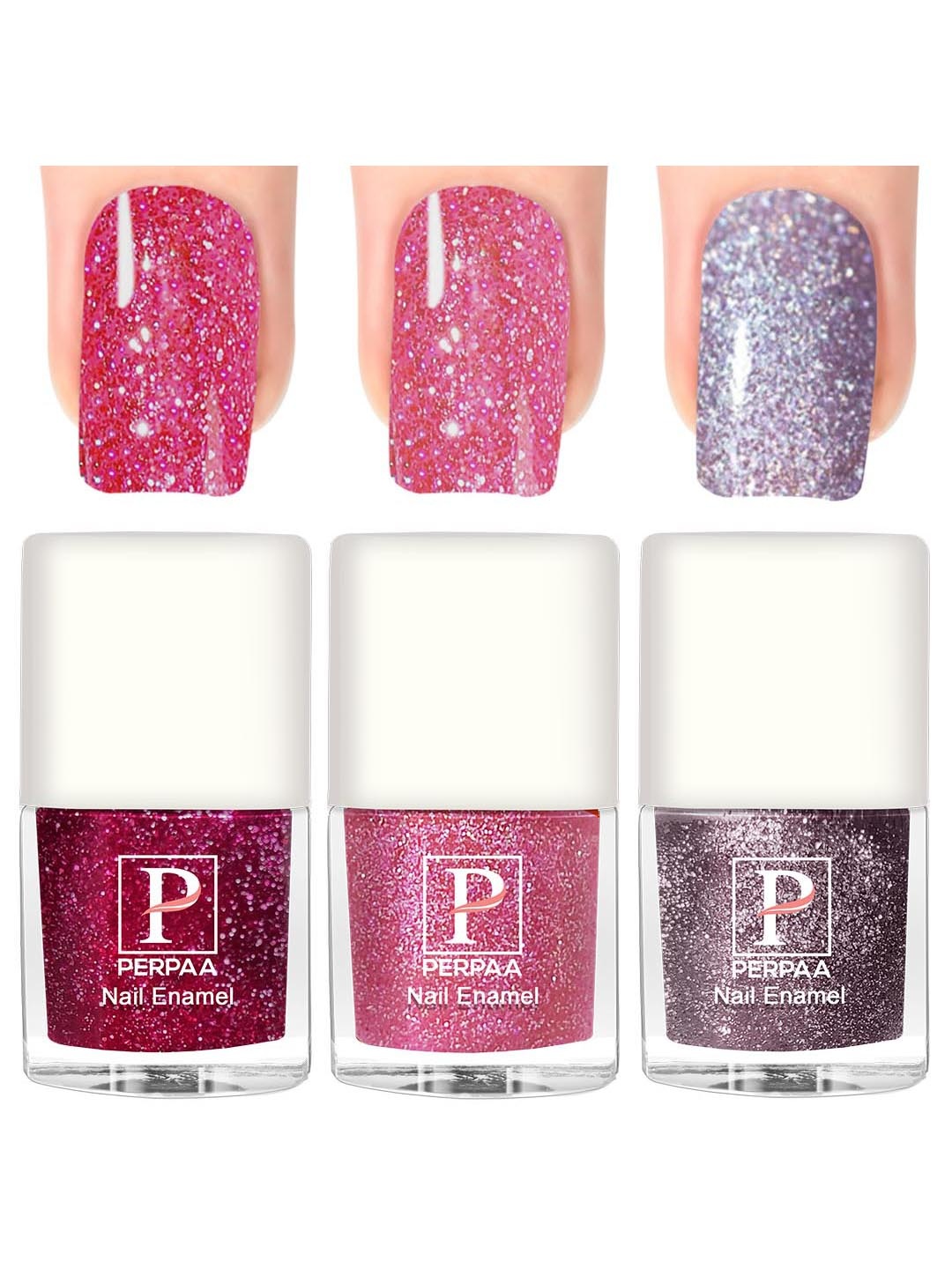 PERPAA Set Of 3 Glitter Light Reflective UV Gel Nail Polish 5ml Each - Shades 96-97-94, Pink
PERPAA Set Of 3 Glitter Light Reflective UV Gel Nail Polish 5ml Each - Shades 96-97-94, Pink