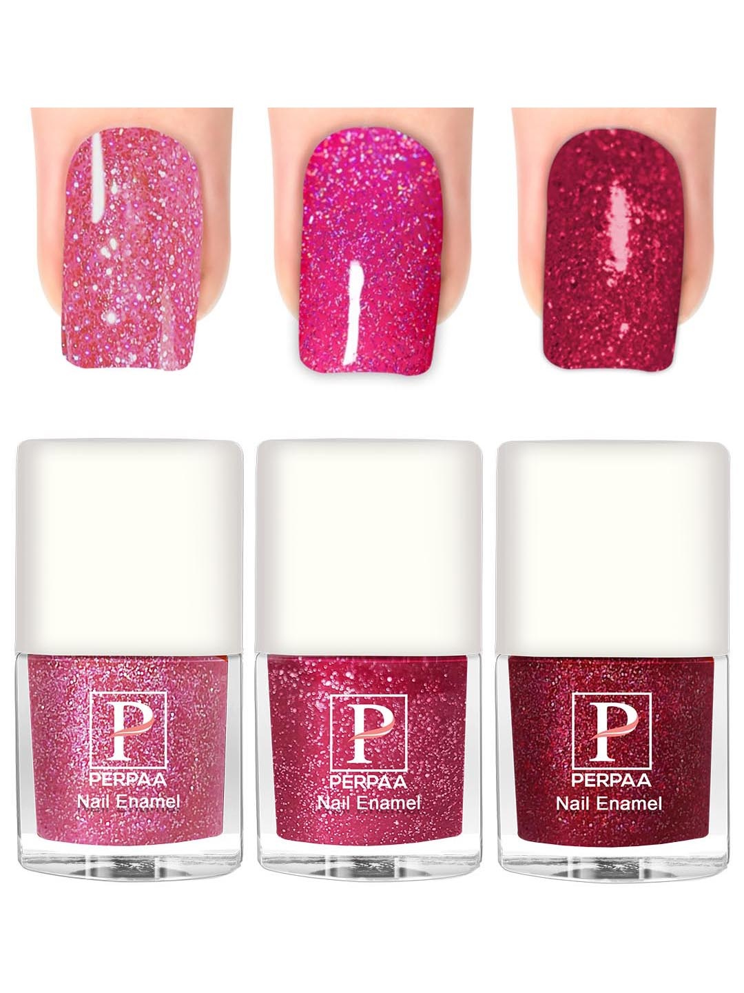 PERPAA Set Of 3 Glitter Light Reflective UV Gel Nail Polish 5ml Each - Shades 97-98-90, Pink
PERPAA Set Of 3 Glitter Light Reflective UV Gel Nail Polish 5ml Each - Shades 97-98-90, Pink