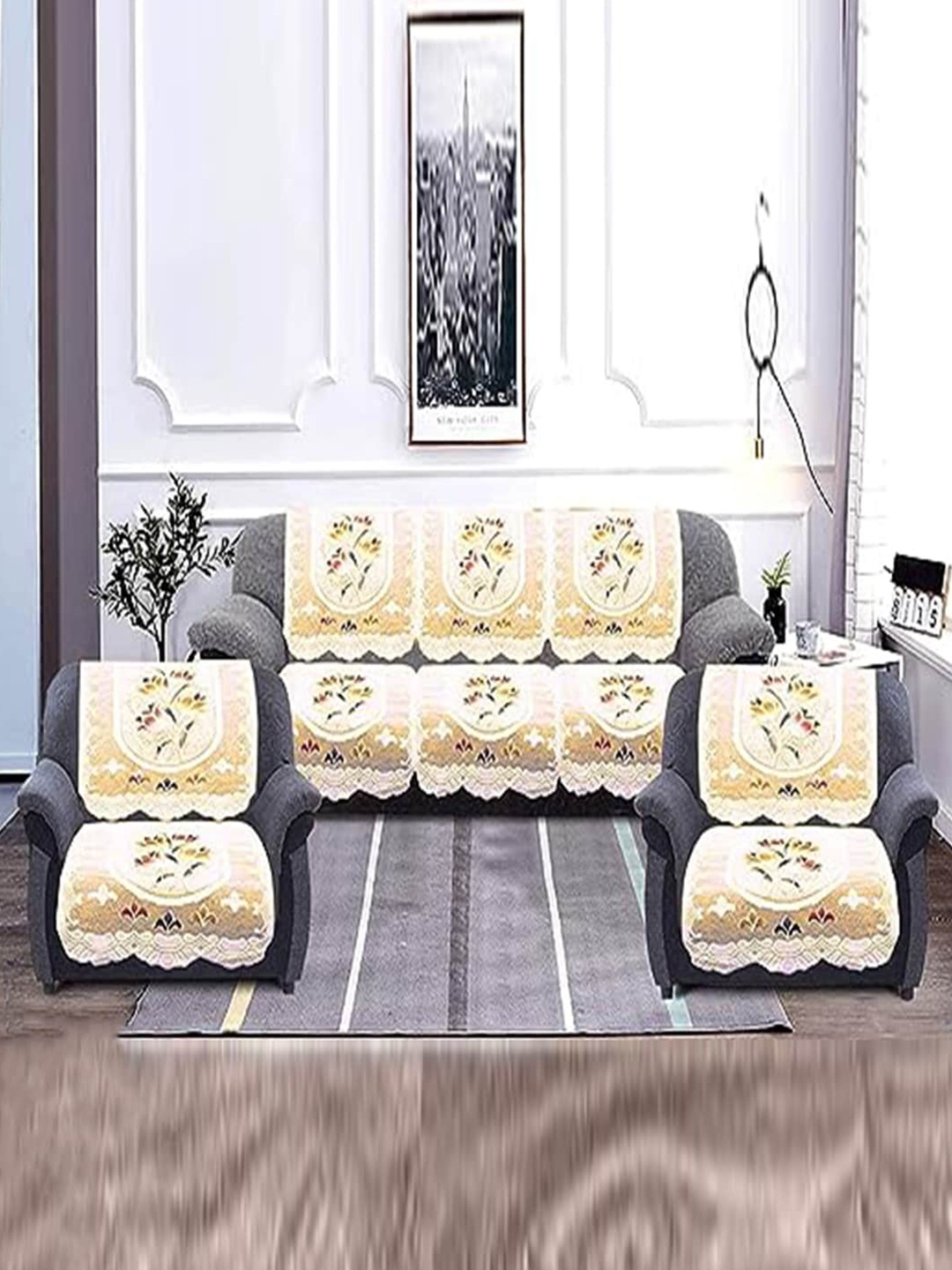 Kuber Industries Cream 6 Pcs Floral Printed Waterproof Flexible 5-Seater Slip Sofa Covers
Kuber Industries Cream 6 Pcs Floral Printed Waterproof Flexible 5-Seater Slip Sofa Covers