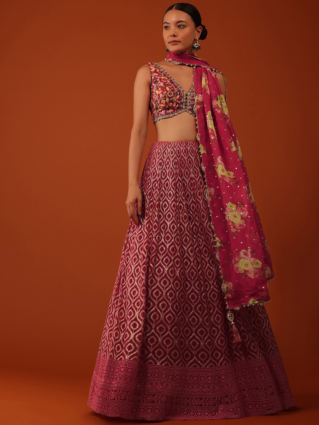 KALKI Fashion Embroidered Sleeveless Ready to Wear Lehenga & Blouse With Dupatta, Red
KALKI Fashion Embroidered Sleeveless Ready to Wear Lehenga & Blouse With Dupatta, Red