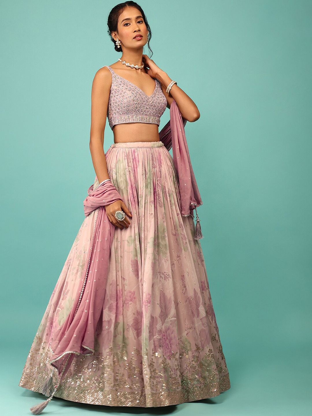 KALKI Fashion Embroidered Sleeveless Ready to Wear Lehenga & Blouse With Dupatta, Purple
KALKI Fashion Embroidered Sleeveless Ready to Wear Lehenga & Blouse With Dupatta, Purple