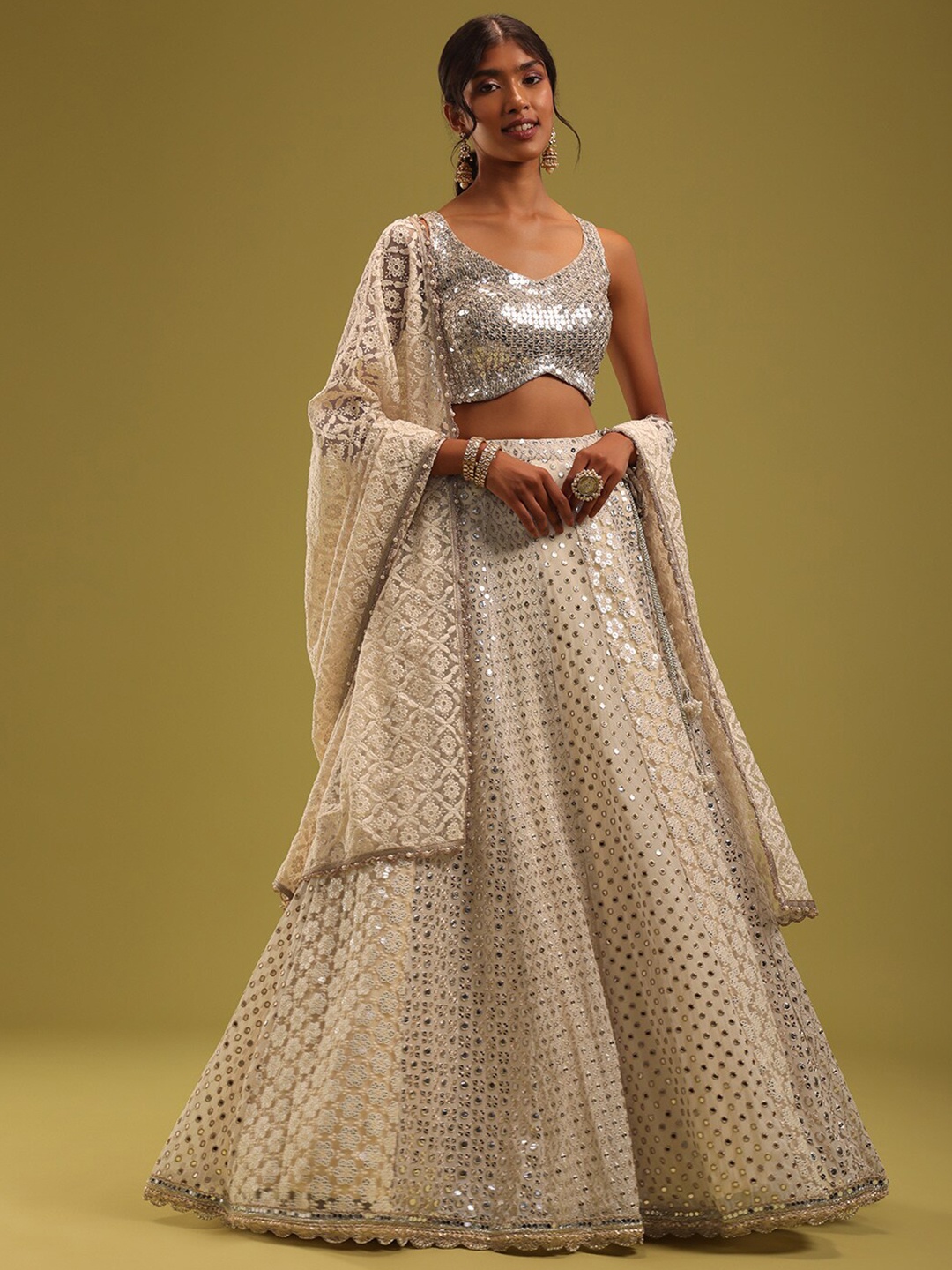 KALKI Fashion Embellished Sequinned Ready to Wear Lehenga With Blouse & Dupatta, White
KALKI Fashion Embellished Sequinned Ready to Wear Lehenga With Blouse & Dupatta, White