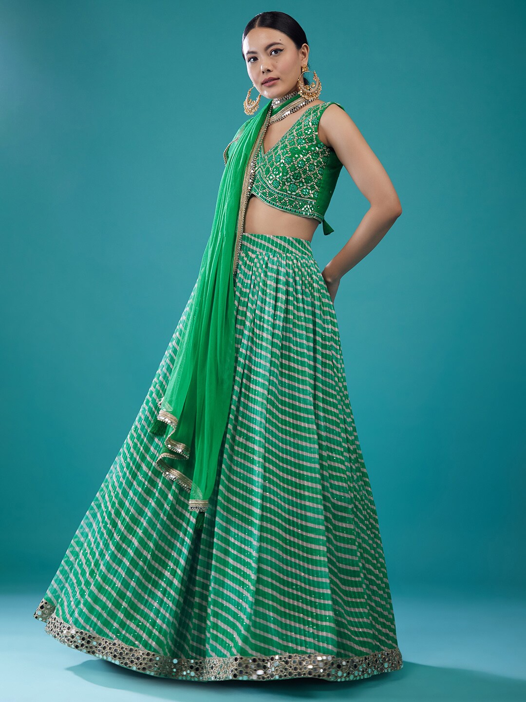 KALKI Fashion Embroidered Thread Work Ready to Wear Lehenga & Blouse With Dupatta, Green
KALKI Fashion Embroidered Thread Work Ready to Wear Lehenga & Blouse With Dupatta, Green