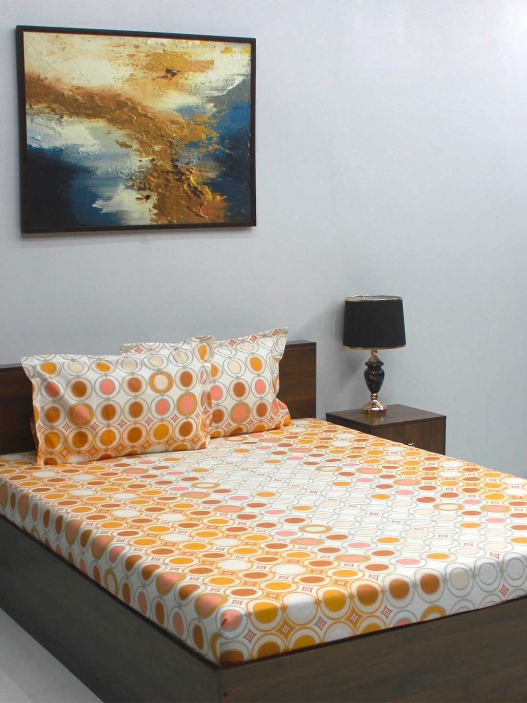 BOMBAY DYEING Glory Yellow Geometric Cotton 104 TC Queen Bedsheet & 2 Pillow Covers
BOMBAY DYEING Glory Yellow Geometric Cotton 104 TC Queen Bedsheet & 2 Pillow Covers