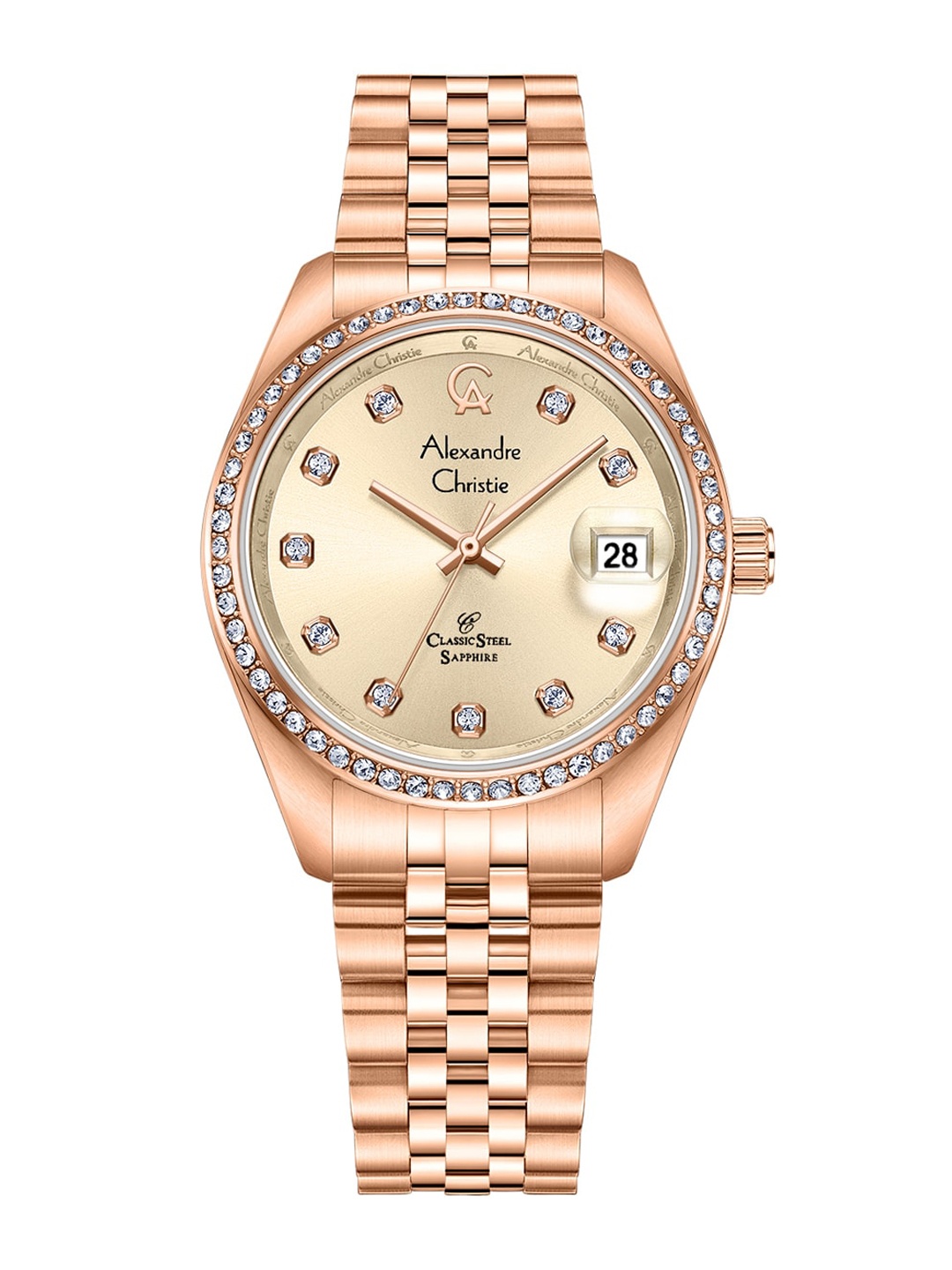 Alexandre Christie Women Embellished Dial & Bracelet Style Analogue Watch 5012LDBRGLN, Rose gold
Alexandre Christie Women Embellished Dial & Bracelet Style Analogue Watch 5012LDBRGLN, Rose gold