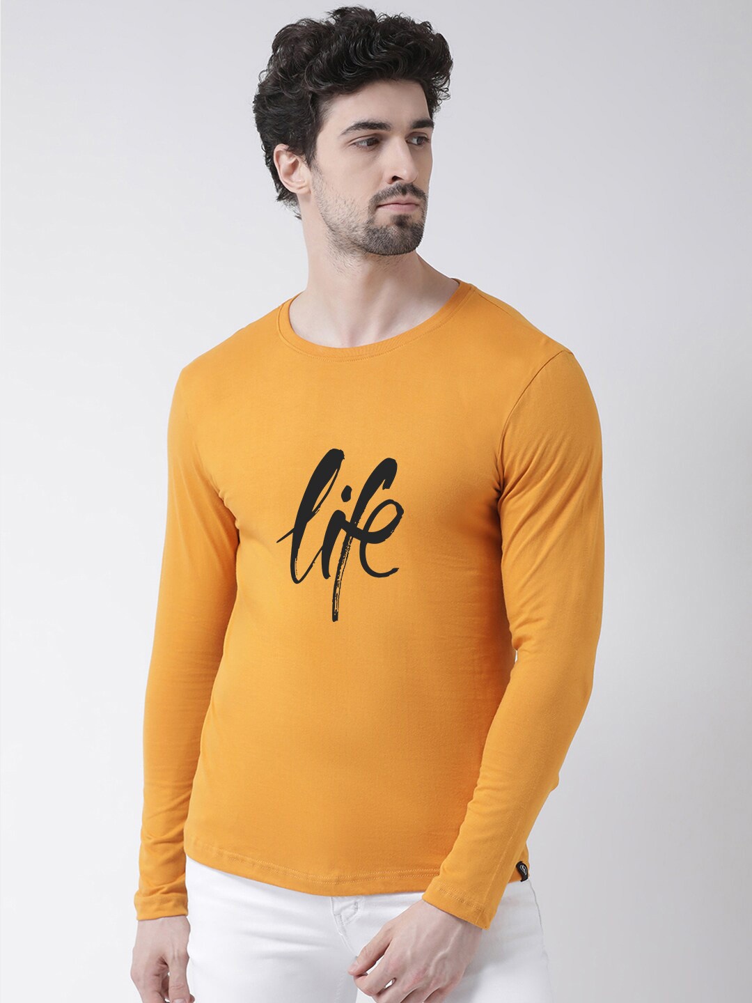 Friskers Typography Printed Round Neck Long Sleeve Pure Cotton Slim Fit T-shirt, Mustard
Friskers Typography Printed Round Neck Long Sleeve Pure Cotton Slim Fit T-shirt, Mustard