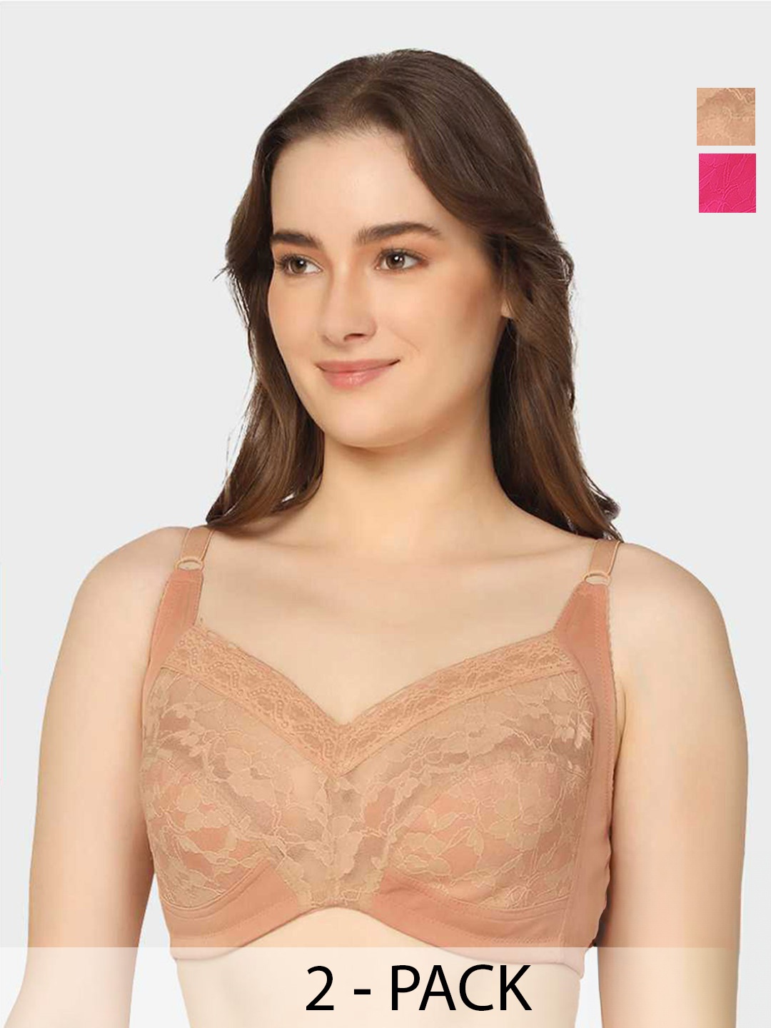 Curvy Love Pack Of 2 Floral Self Design Full Coverage Minimizer Bra With All Day Comfort, Beige
Curvy Love Pack Of 2 Floral Self Design Full Coverage Minimizer Bra With All Day Comfort, Beige