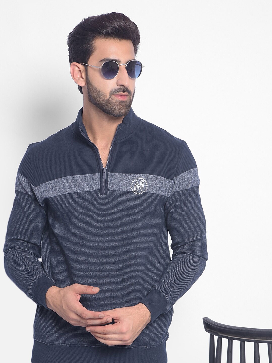 Crimsoune Club Colourblocked Mock Collar Long Sleeve Zip Detail Pullover Sweatshirt, Navy blue
Crimsoune Club Colourblocked Mock Collar Long Sleeve Zip Detail Pullover Sweatshirt, Navy blue