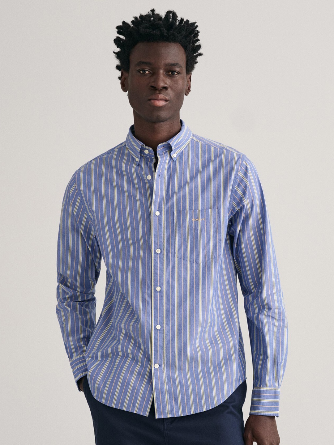 GANT Vertical Striped Button-Down Collar Long Sleeves Casual Pure Cotton Shirt, Blue
GANT Vertical Striped Button-Down Collar Long Sleeves Casual Pure Cotton Shirt, Blue