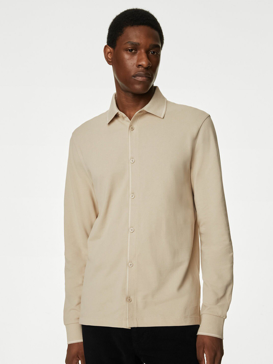 Marks & Spencer Spread Collar Pure Cotton Casual Shirt, Beige
Marks & Spencer Spread Collar Pure Cotton Casual Shirt, Beige