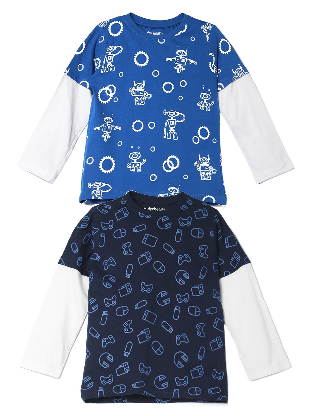 UrbanMark Boys Pack Of 2 Conversational Printed Doctor Sleeves Pure Cotton T-shirts, Navy blue
UrbanMark Boys Pack Of 2 Conversational Printed Doctor Sleeves Pure Cotton T-shirts, Navy blue