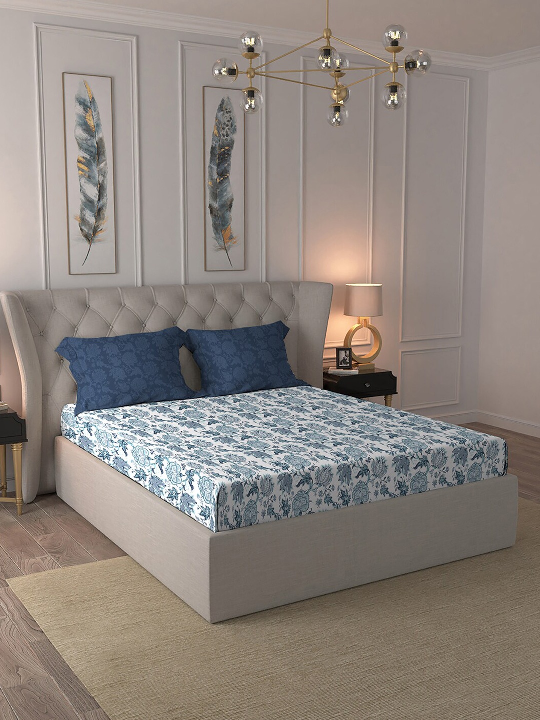 MYTRIDENT Meenar Blue Classic Printed Flat 210TC King Cotton 1 Bedsheet & 2 Pillow Covers
MYTRIDENT Meenar Blue Classic Printed Flat 210TC King Cotton 1 Bedsheet & 2 Pillow Covers
