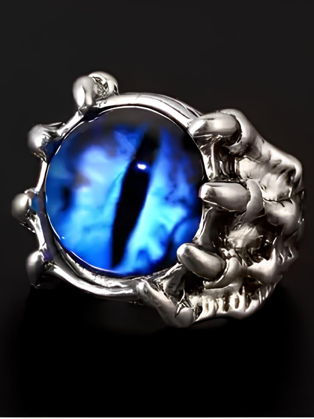KARISHMA KREATIONS Unisex Stone-Studded Demon Evil Eye Adjustable Finger Ring, Silver
KARISHMA KREATIONS Unisex Stone-Studded Demon Evil Eye Adjustable Finger Ring, Silver