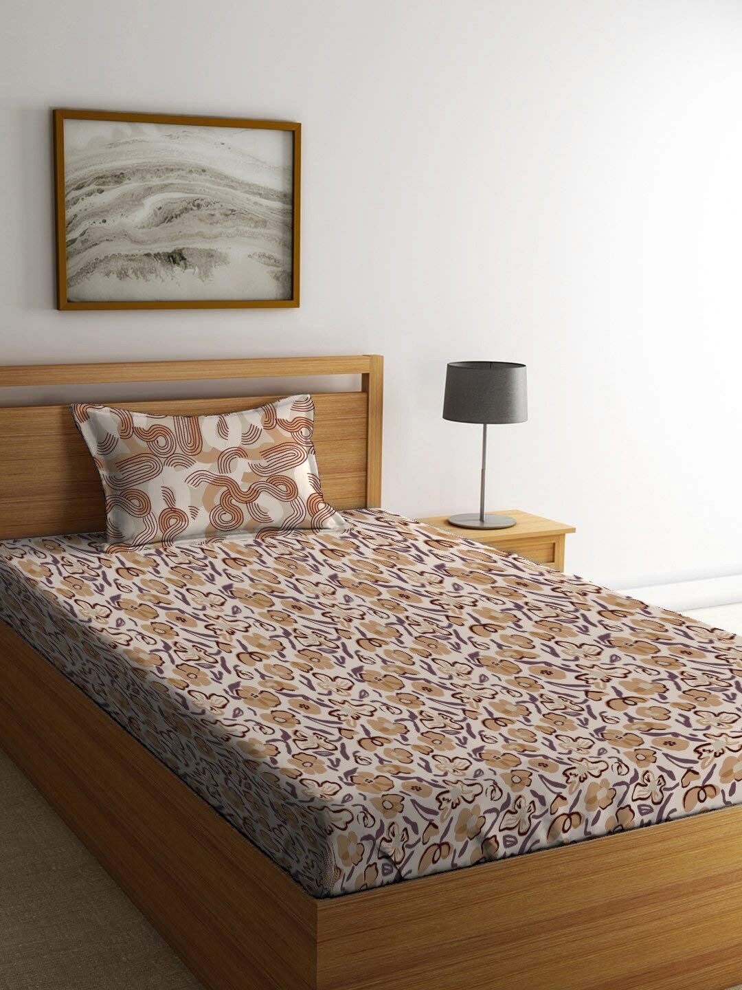 MYTRIDENT Forever Flora Orange Dusk & Dawn Flat 144TC Single Cotton Bedsheet Set, White
MYTRIDENT Forever Flora Orange Dusk & Dawn Flat 144TC Single Cotton Bedsheet Set, White