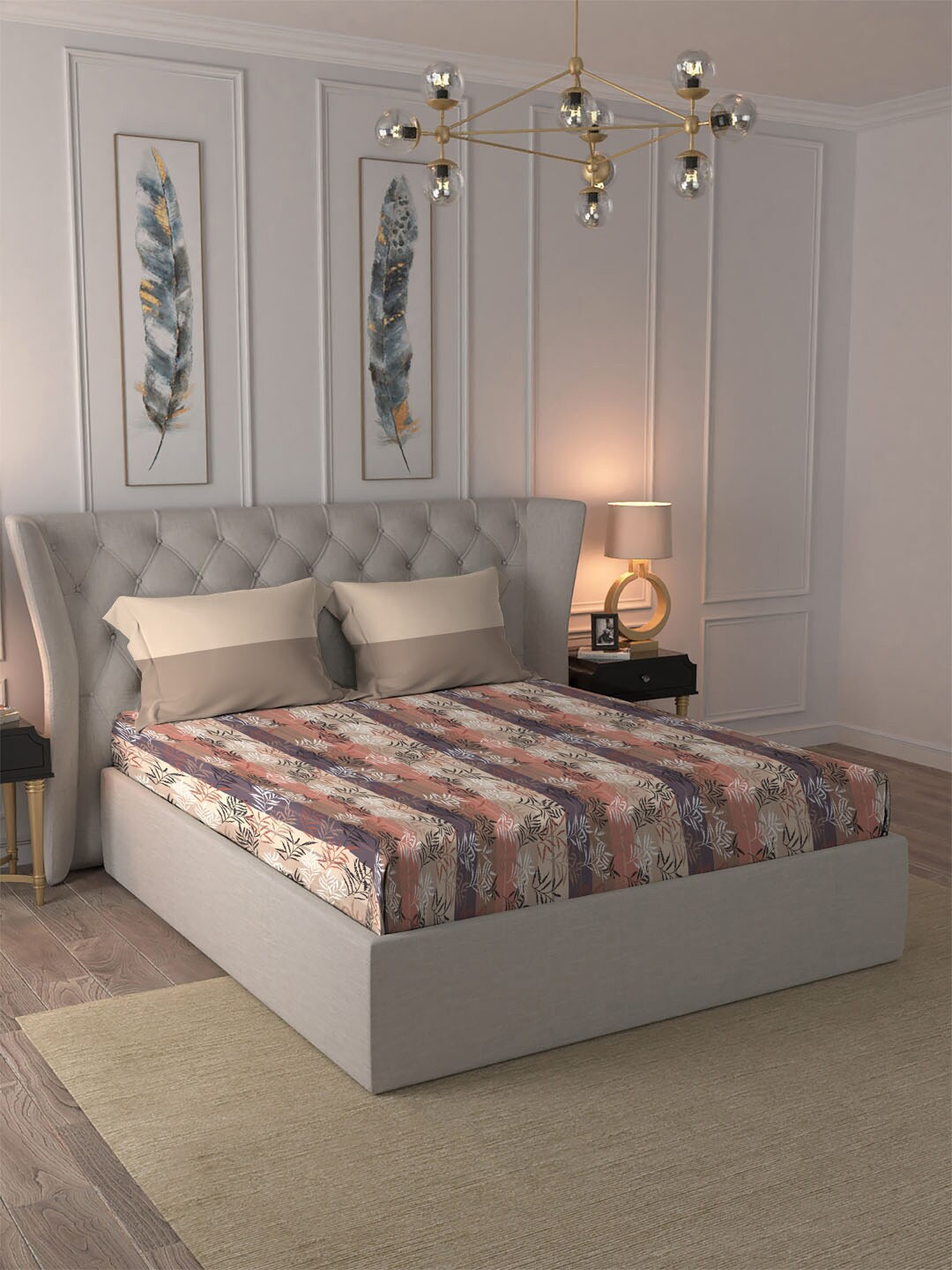 MYTRIDENT Dusk & Down Brown Floral Cotton 144 TC Queen Bedsheet With 2 Pillow Covers
MYTRIDENT Dusk & Down Brown Floral Cotton 144 TC Queen Bedsheet With 2 Pillow Covers