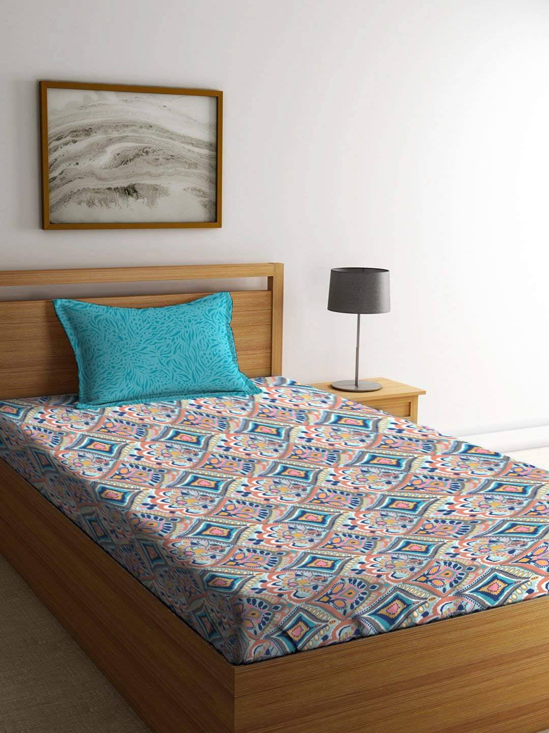 MYTRIDENT Tune Blue Dusk & Dawn Flat 144TC Single Cotton 1 Bedsheet with 1 Pillow Cover
MYTRIDENT Tune Blue Dusk & Dawn Flat 144TC Single Cotton 1 Bedsheet with 1 Pillow Cover