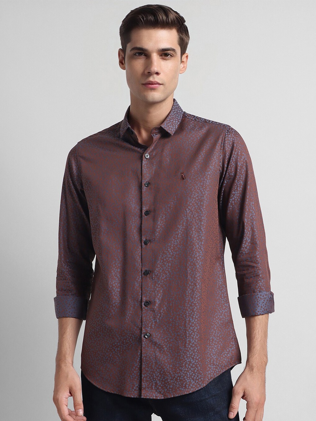 SIMON CARTER LONDON Slim Fit Micro Ditsy Printed Pure Cotton Casual Shirt, Brown
SIMON CARTER LONDON Slim Fit Micro Ditsy Printed Pure Cotton Casual Shirt, Brown