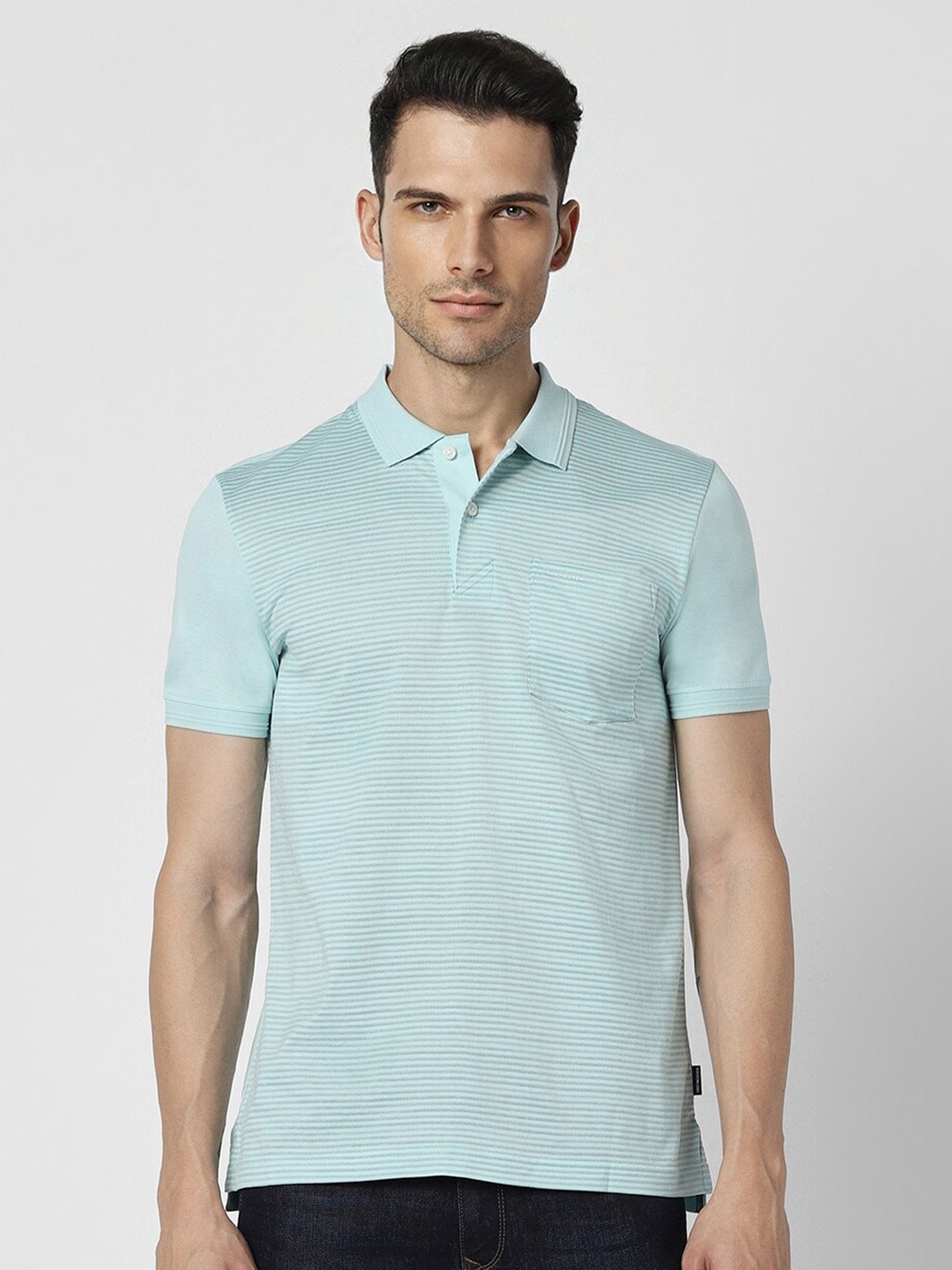 Van Heusen Sport Striped Polo Collar Short Sleeves Pockets Pure Cotton T-shirt, Blue
Van Heusen Sport Striped Polo Collar Short Sleeves Pockets Pure Cotton T-shirt, Blue