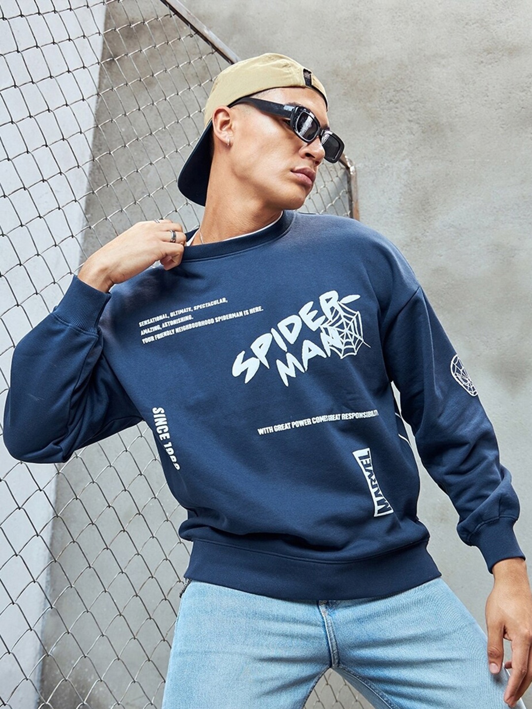 Bewakoof Heavy Duty 1.0 Official Marvel Merchandise Spiderman Printed Oversized Sweatshirt, Blue
Bewakoof Heavy Duty 1.0 Official Marvel Merchandise Spiderman Printed Oversized Sweatshirt, Blue