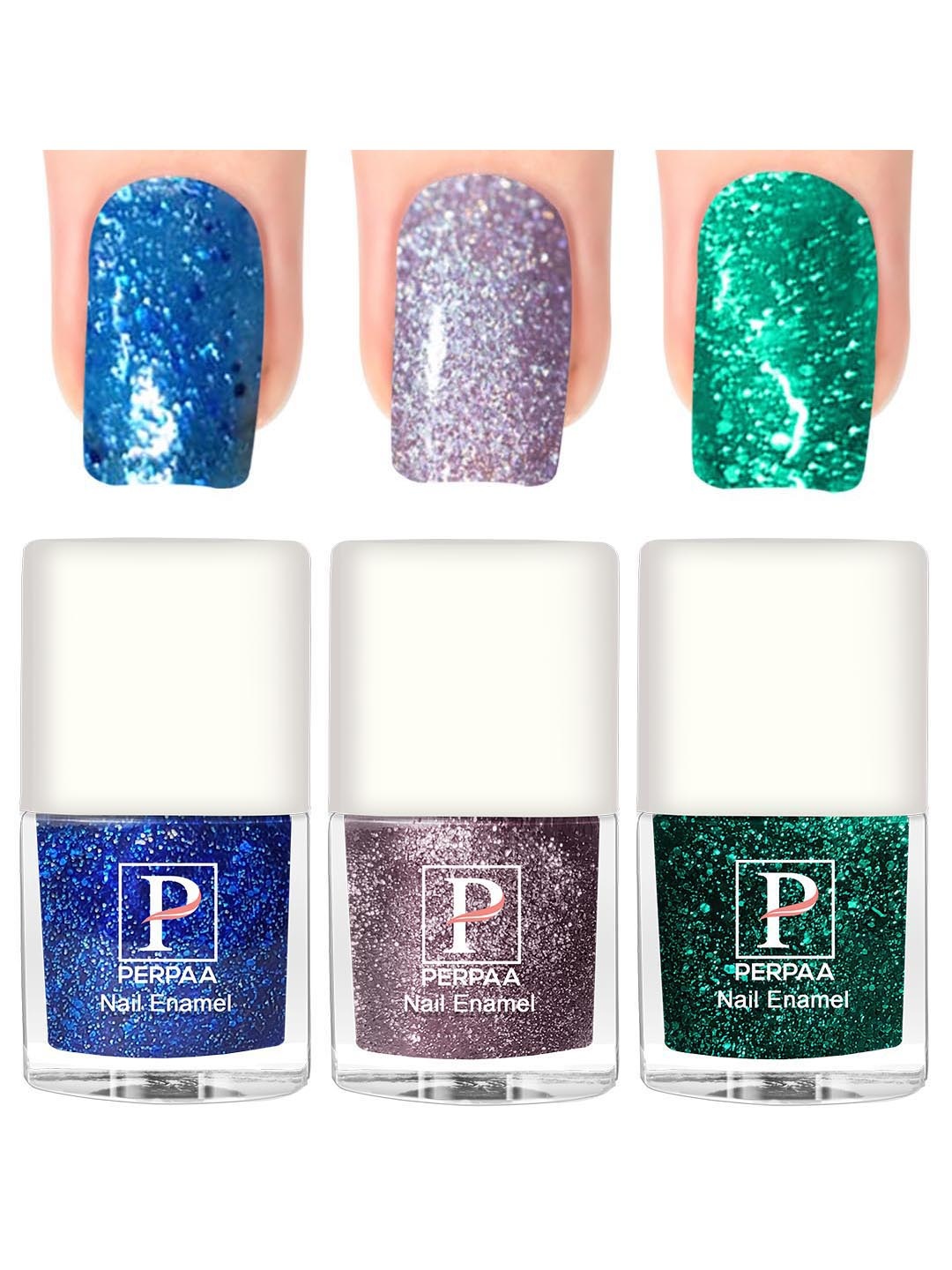 PERPAA Set Of 3 Glitter Light Flashing Sparkly Gel Nail Polish - 5ml Each, Green
PERPAA Set Of 3 Glitter Light Flashing Sparkly Gel Nail Polish - 5ml Each, Green