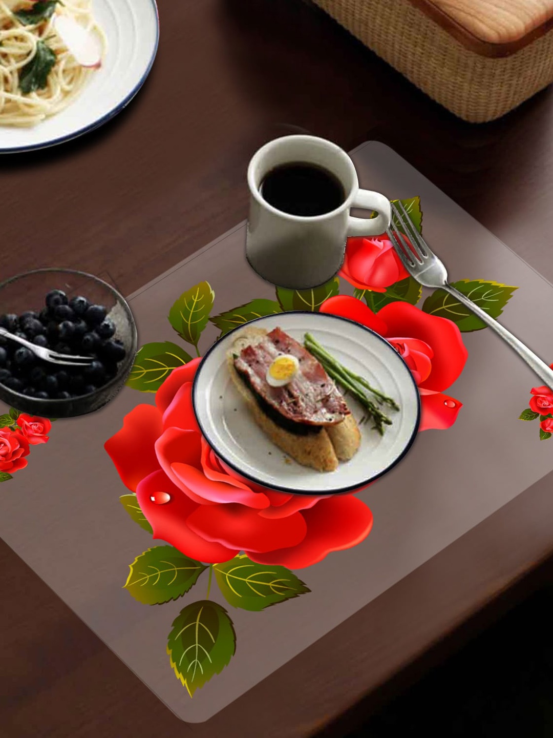 Dakshya Industries Blossom Red & Grey 3 Pieces Floral Printed Waterproof Table Placemats
Dakshya Industries Blossom Red & Grey 3 Pieces Floral Printed Waterproof Table Placemats