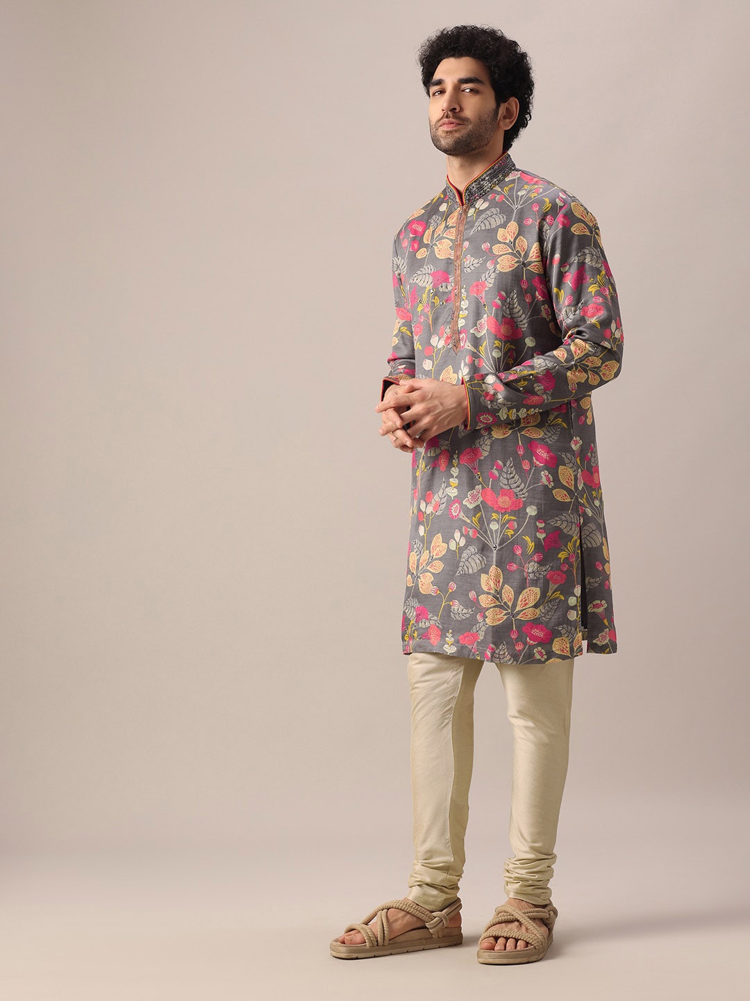 KALKI Fashion Floral Printed Beads And Stoned Detail Regular Kurta with Churidar, Grey
KALKI Fashion Floral Printed Beads And Stoned Detail Regular Kurta with Churidar, Grey