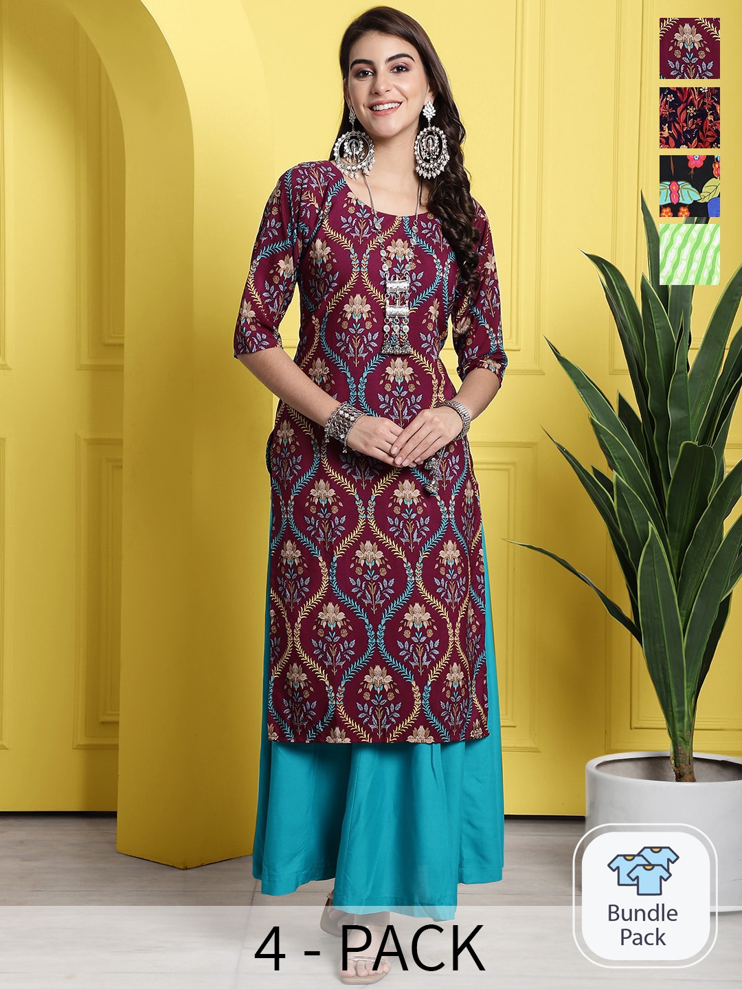 7Threads Selection Of 4 Ethnic Motifs Printed Round Neck Crepe Straight Kurta, Maroon
7Threads Selection Of 4 Ethnic Motifs Printed Round Neck Crepe Straight Kurta, Maroon