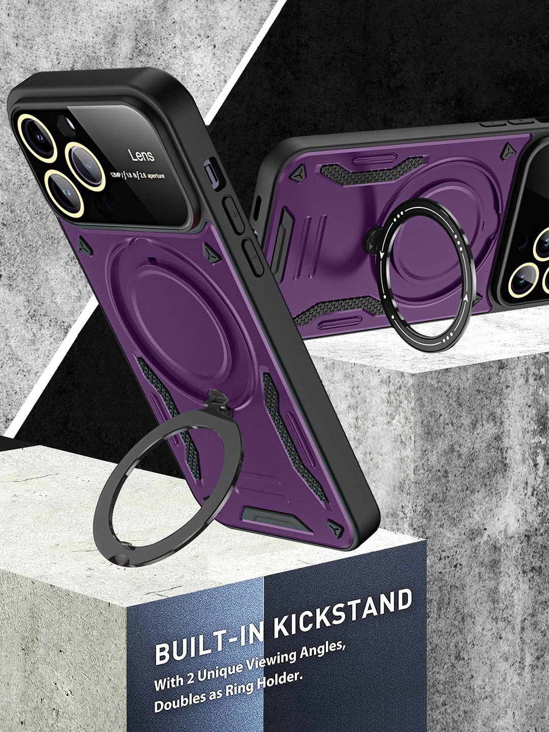 TREEMODA iPhone 15 Pro Max MagSafe Back case, Purple