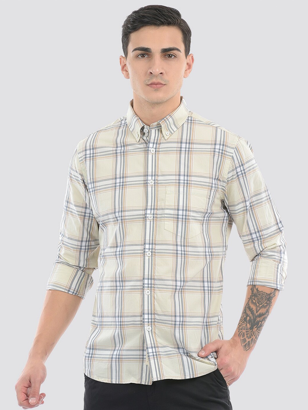 LONDON FOG Tartan Checks Button-Down Collar Long Sleeves Cotton Casual Shirt, Beige
LONDON FOG Tartan Checks Button-Down Collar Long Sleeves Cotton Casual Shirt, Beige