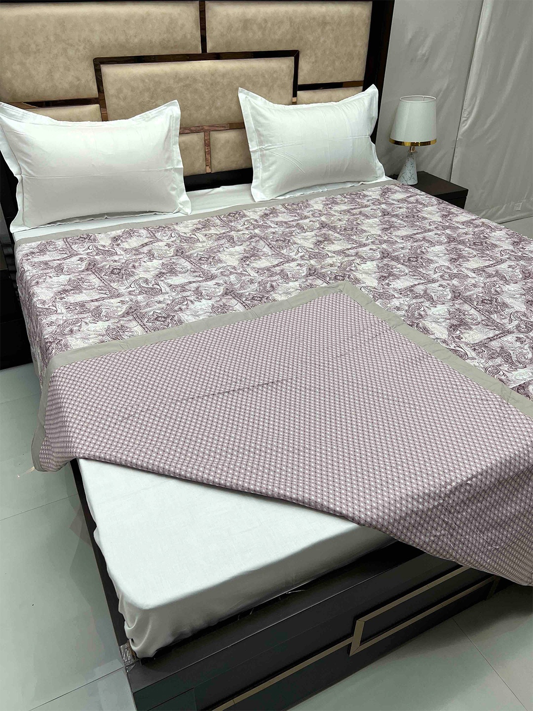 Pure Decor Silken Purple Print AC Room Cotton 300 GSM King Reversible Double Bed Dohar
Pure Decor Silken Purple Print AC Room Cotton 300 GSM King Reversible Double Bed Dohar